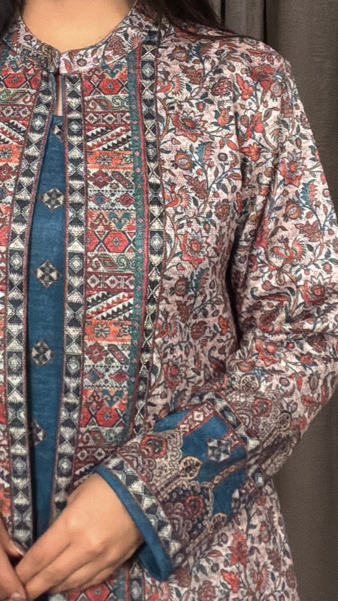 Mehriza – Karachi Wool 3-Piece Shrug Set