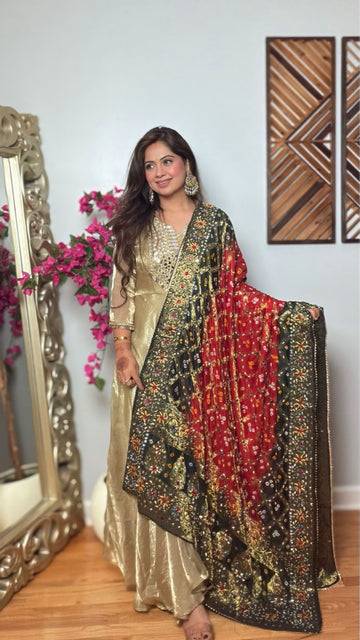 Kanvisha Gharchola Mirror Work Dupatta