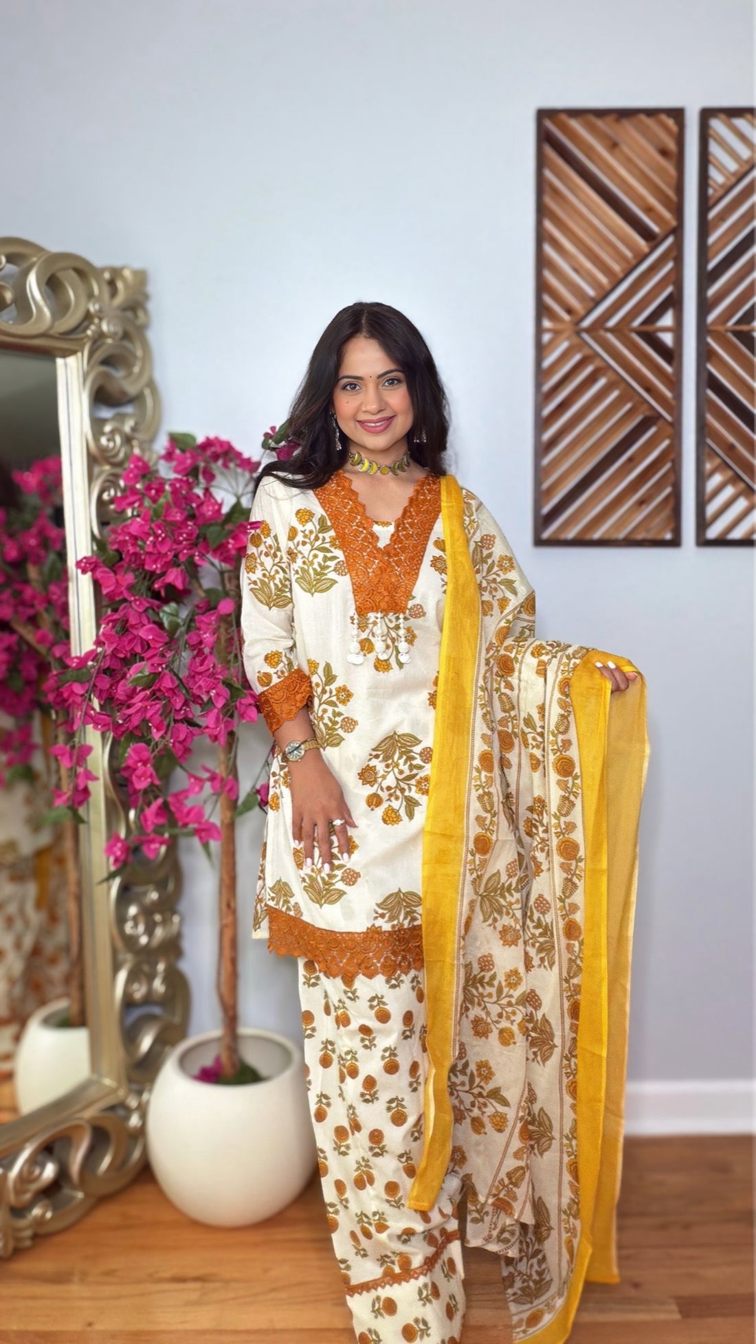 Vihana Hand Block Cotton Farshi Suit Set