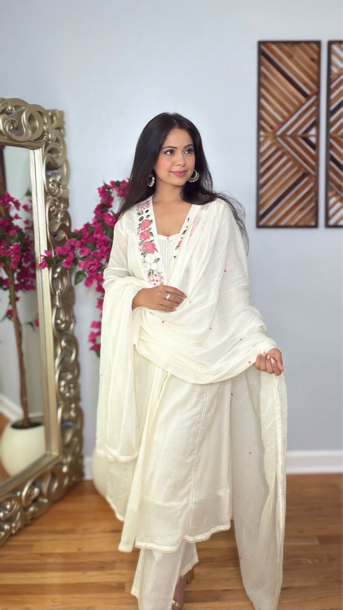 Rooh Mulmul Cotton Embroidered Suit
