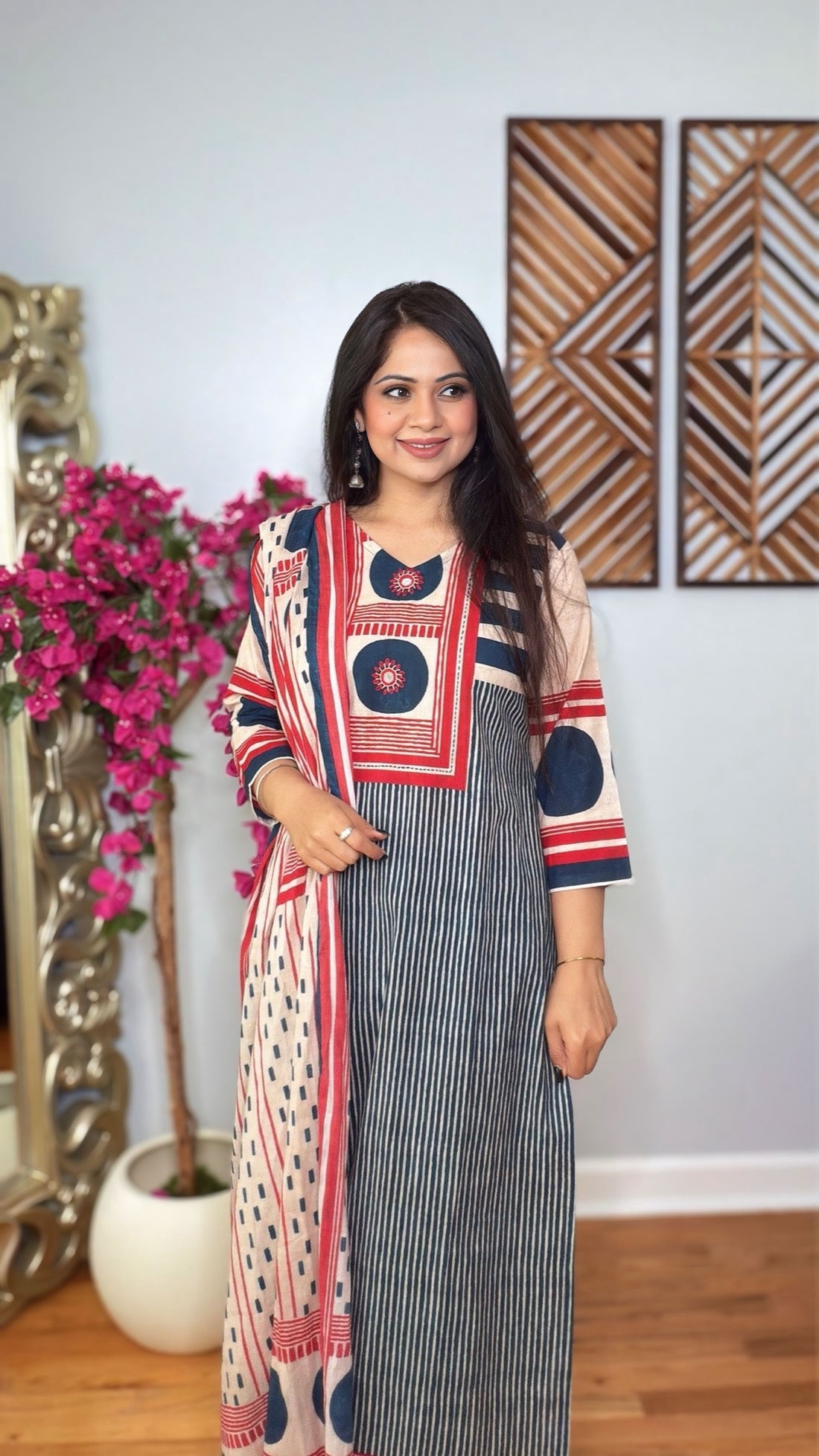 Neera – Printed Ajrak cotton suit