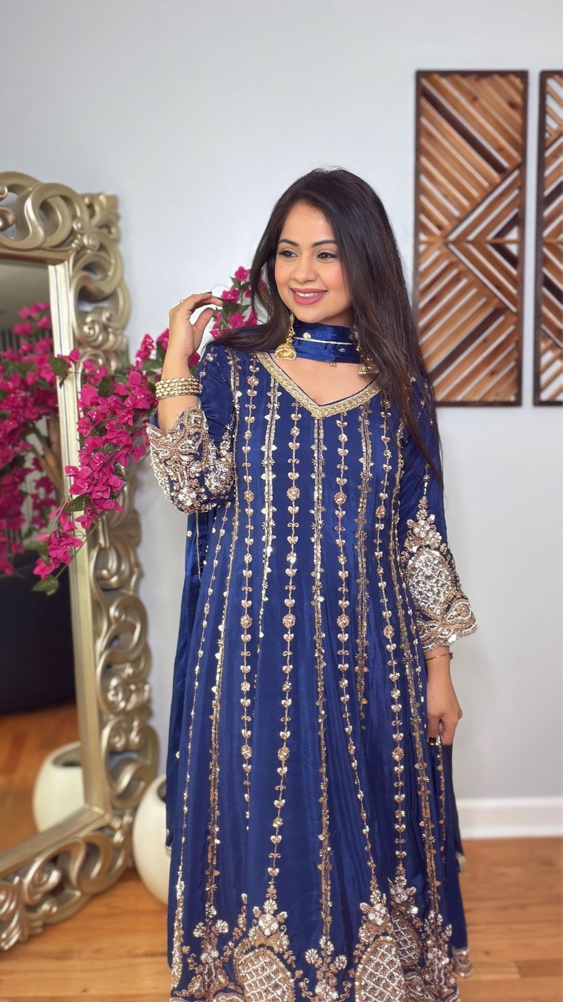 Zarevia Midnight Anarkali Suit Set