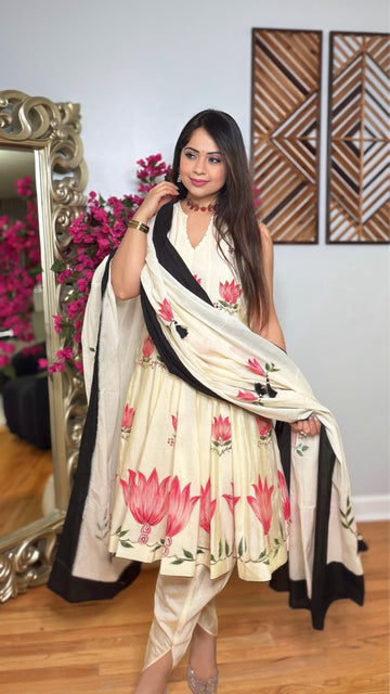 Eloria Bloom Muslin Silk Suit Set