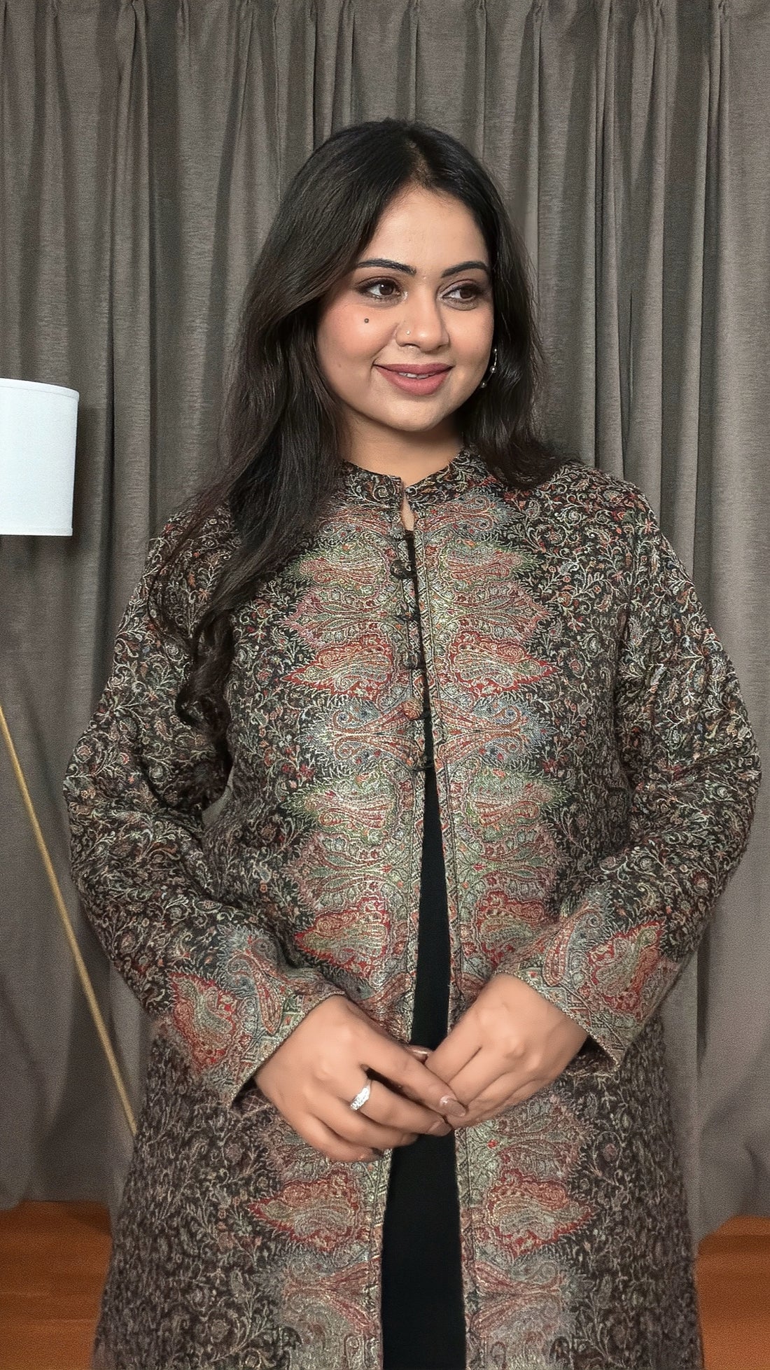 Zaarin – Jamawar Pashmina Coat Suit