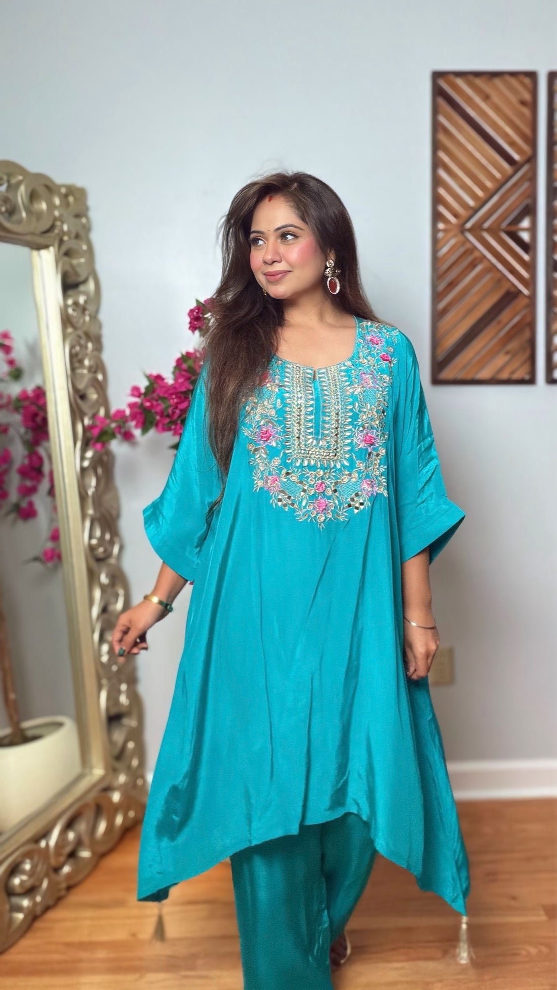 Prisha Crepe Silk Kaftan Kurta Set