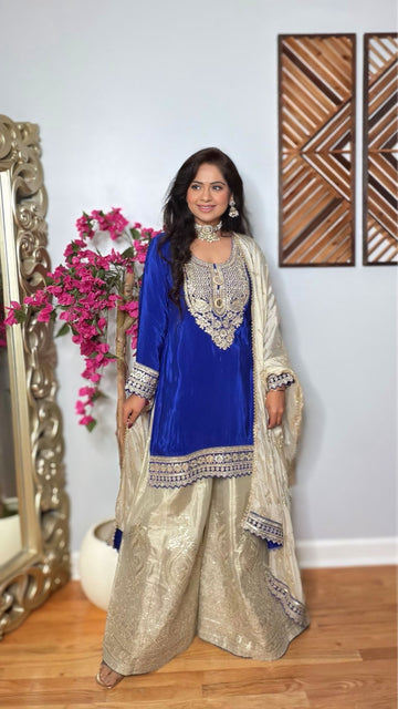 Vanya Royal Blue Sharara Suit