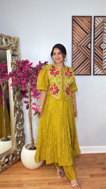Zarelle Raw Silk A-Line Dress Set