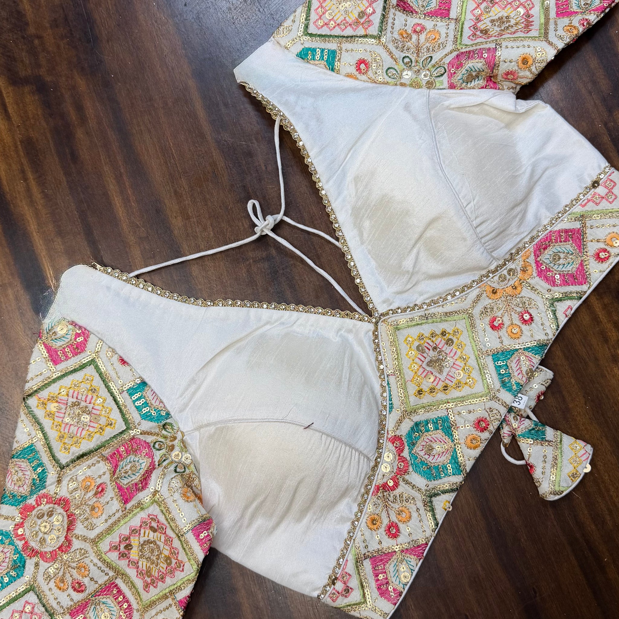 Eshya White V-Neck Blouse