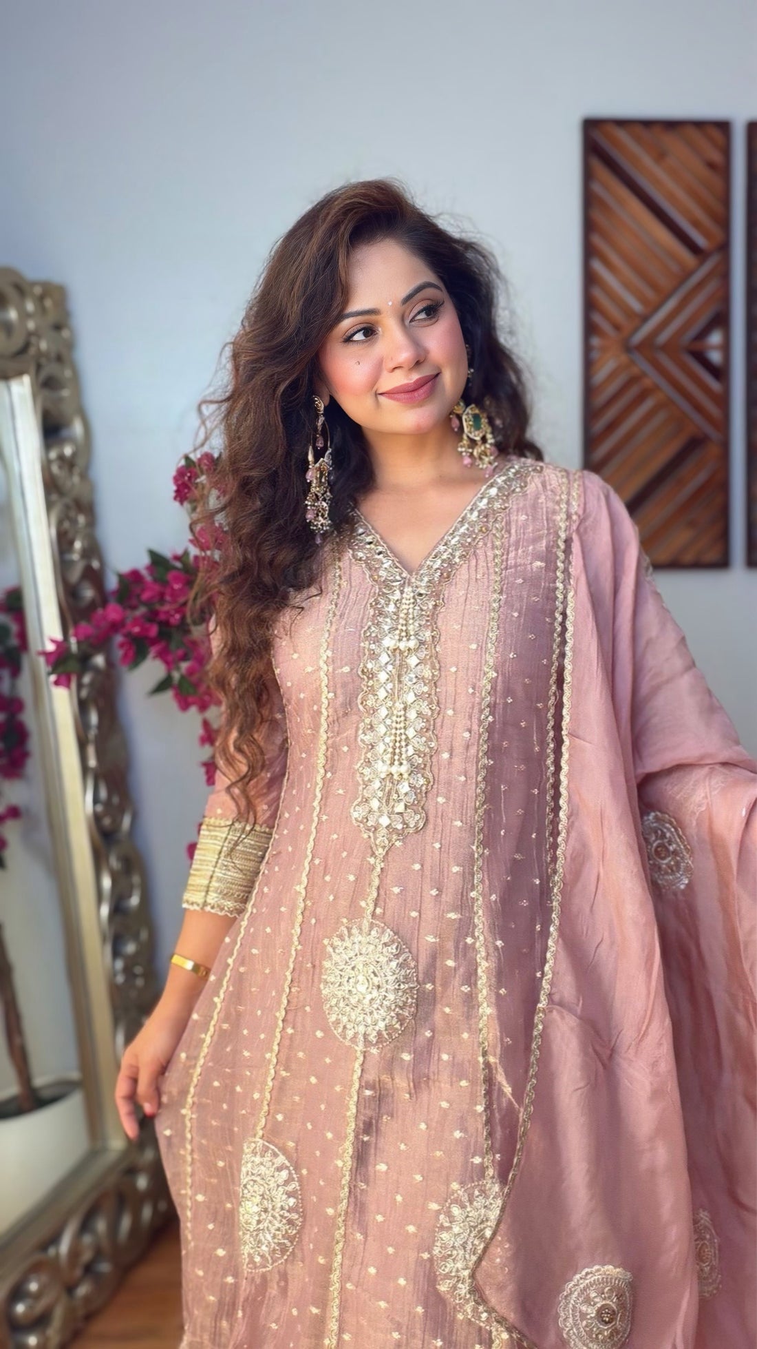 Keshvi Tissue Shimmer Anarkali Set