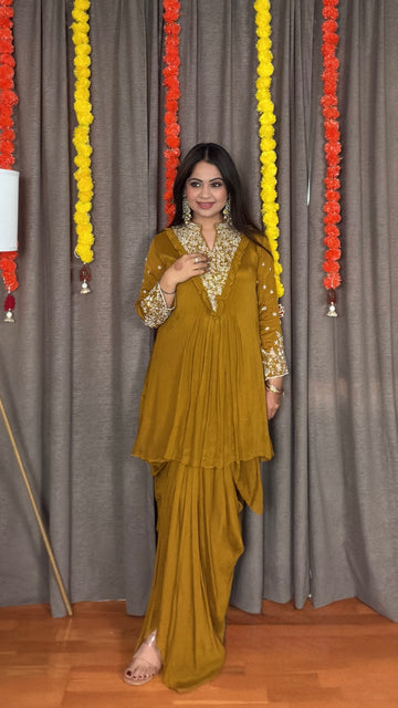 Selena – Caramel Indo-Western Ensemble