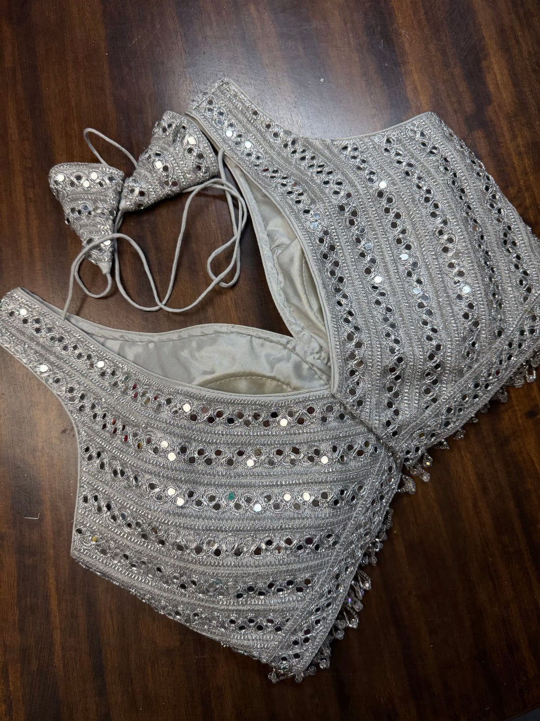 Zivara Silver Mirror Blouse