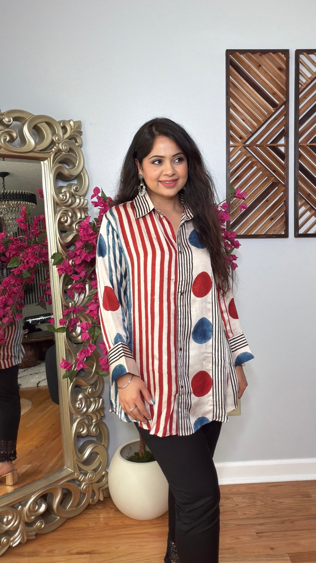 Tavira Ajrak Dot Stripe Shirt