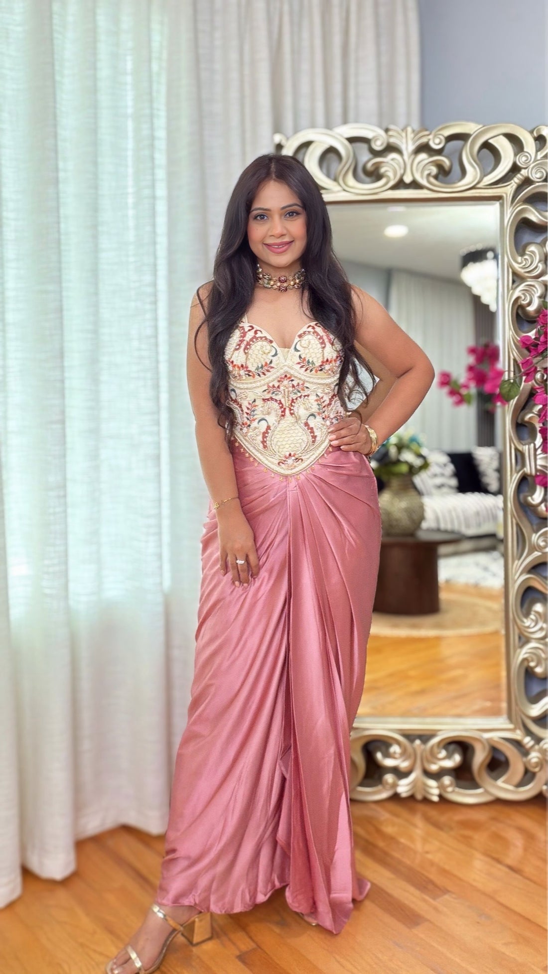 Aveline Embroidered Corset Drape Set