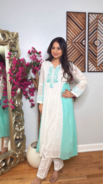 SEHRA-Cotton Panel Kurta Set