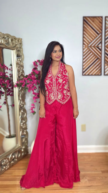Aarzoo Crepe Silk Indo-Western Set