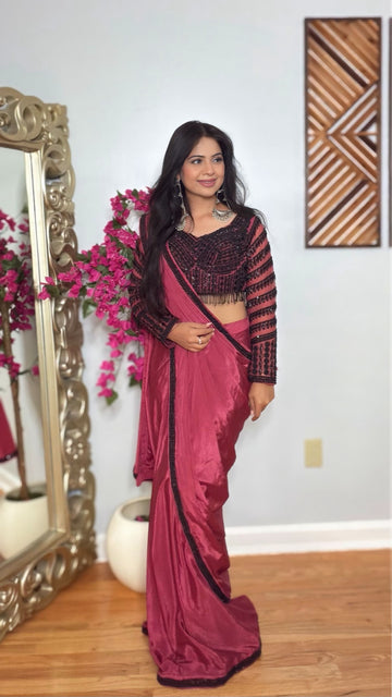 Riva Berry Chinon Silk Saree