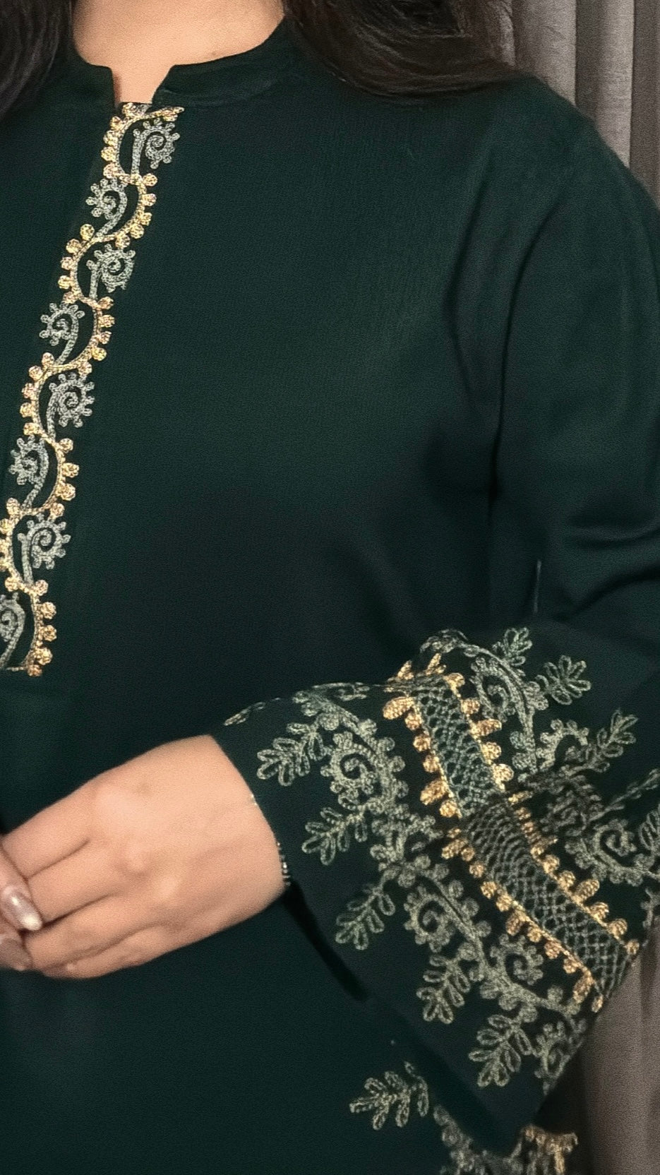 Zarwa – Green Woolen Embroidered Co-ord