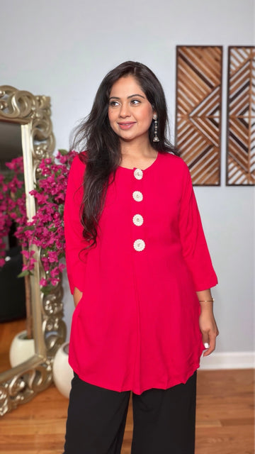 Elowen Rayon Cotton Short Top
