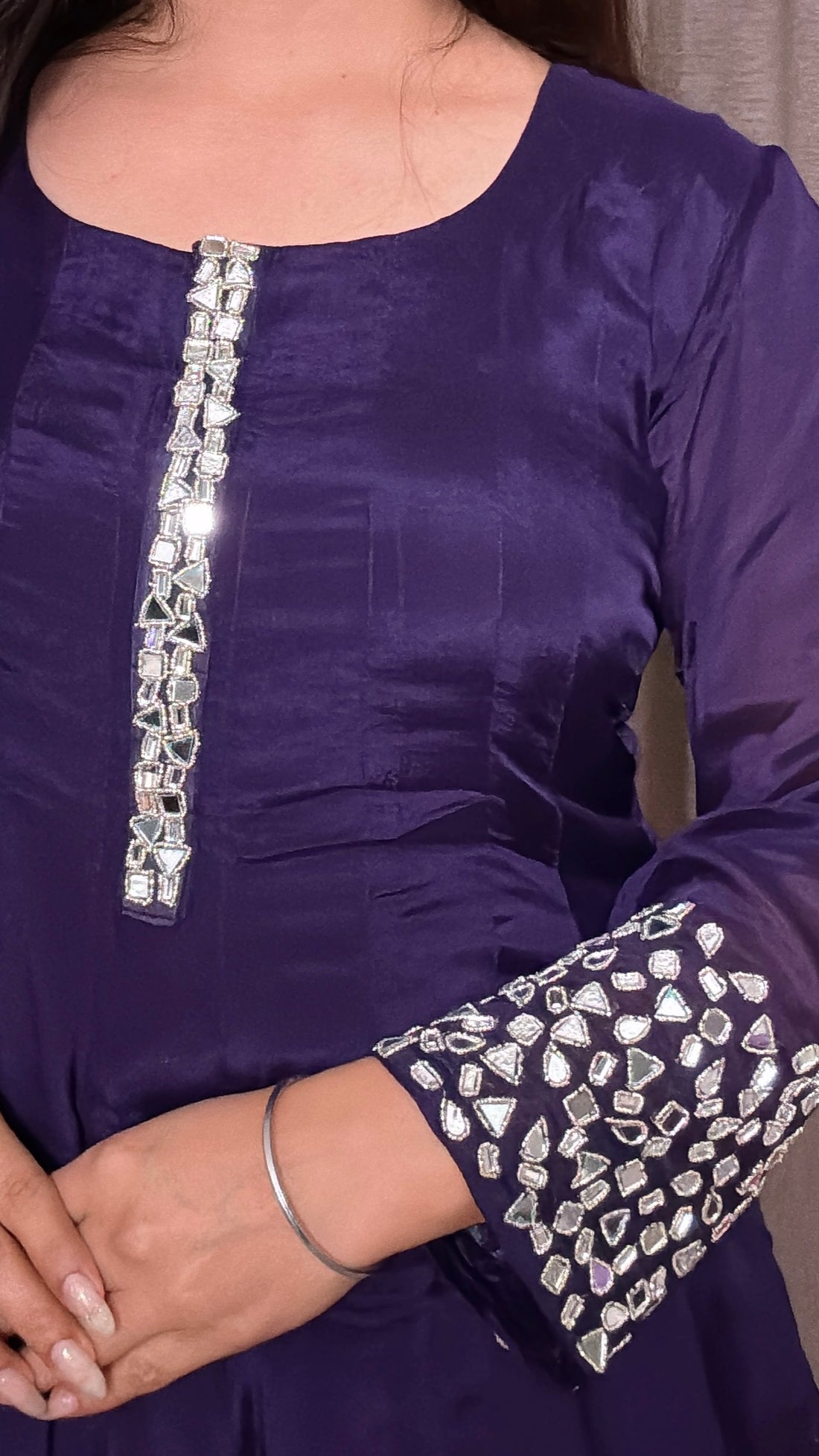 Aarvi Chinon Mirror Anarkali