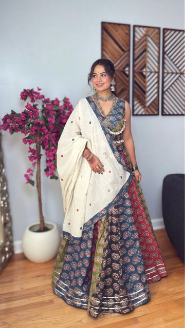 Advika Ajrak Lehenga Set