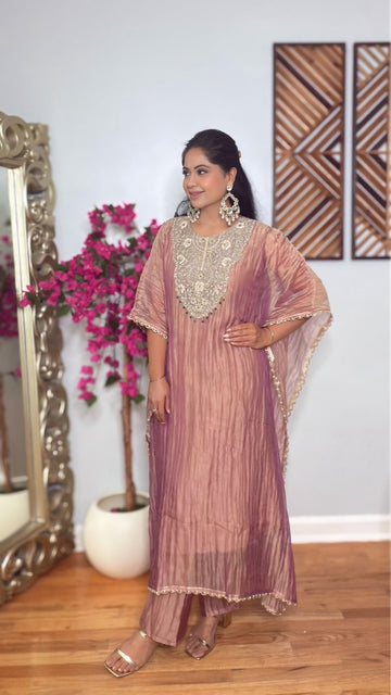 Ziya Salsa Tissue Kaftan Set