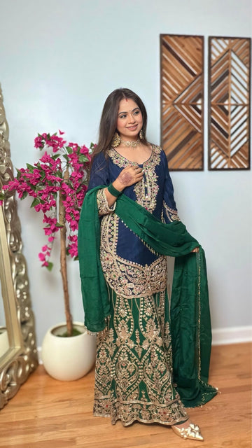 Vedishka Chinon Lux Silk Sharara Suit