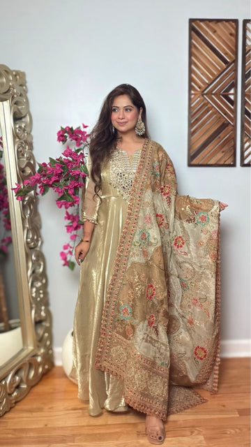 Kanakshi Crepe Silk Embroidered Dupatta