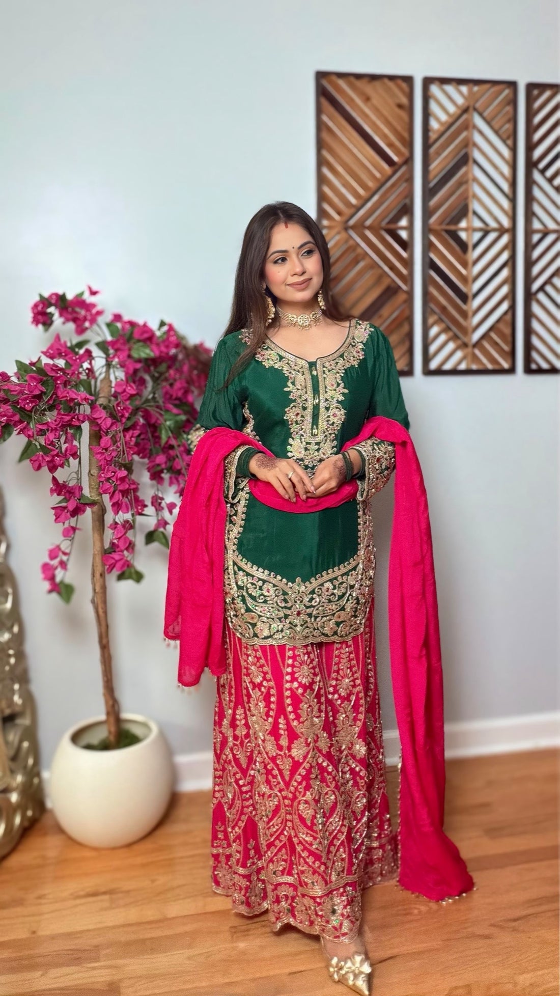 Tanmayi Chinon Lux Silk Sharara Suit