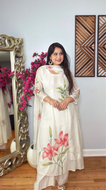 Roselle Ivory Anarkali Set