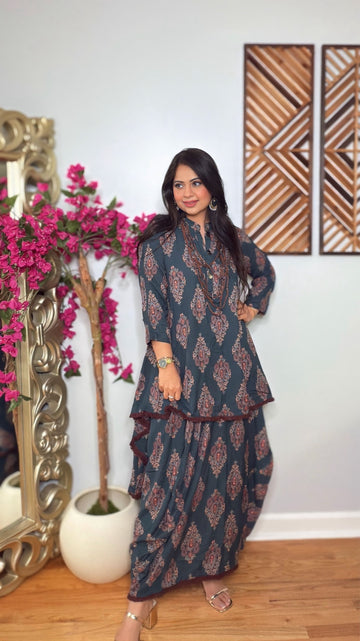 Zehvani Ajrak Drape Set