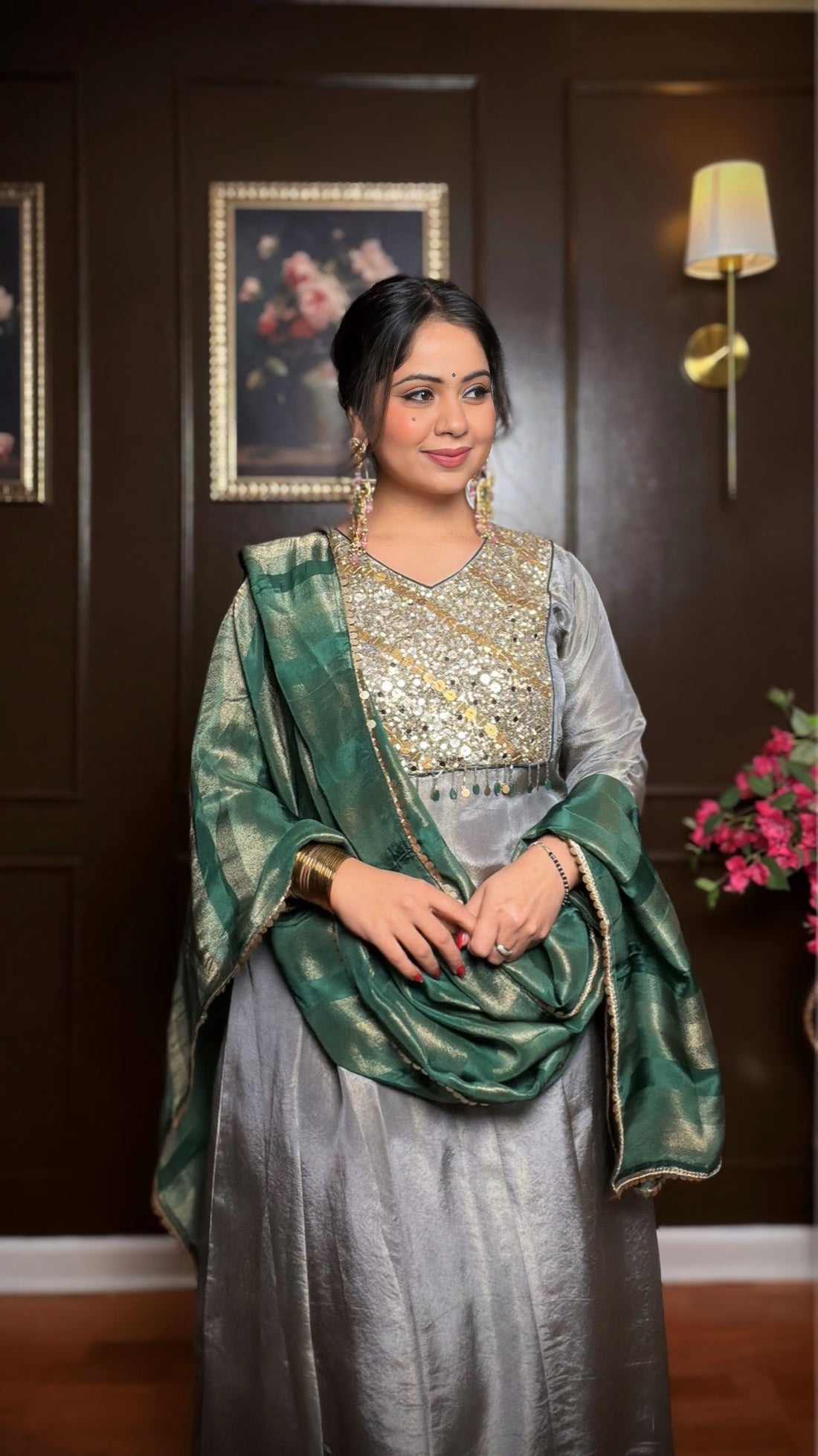 Zeya – Grey A-line Anarkali