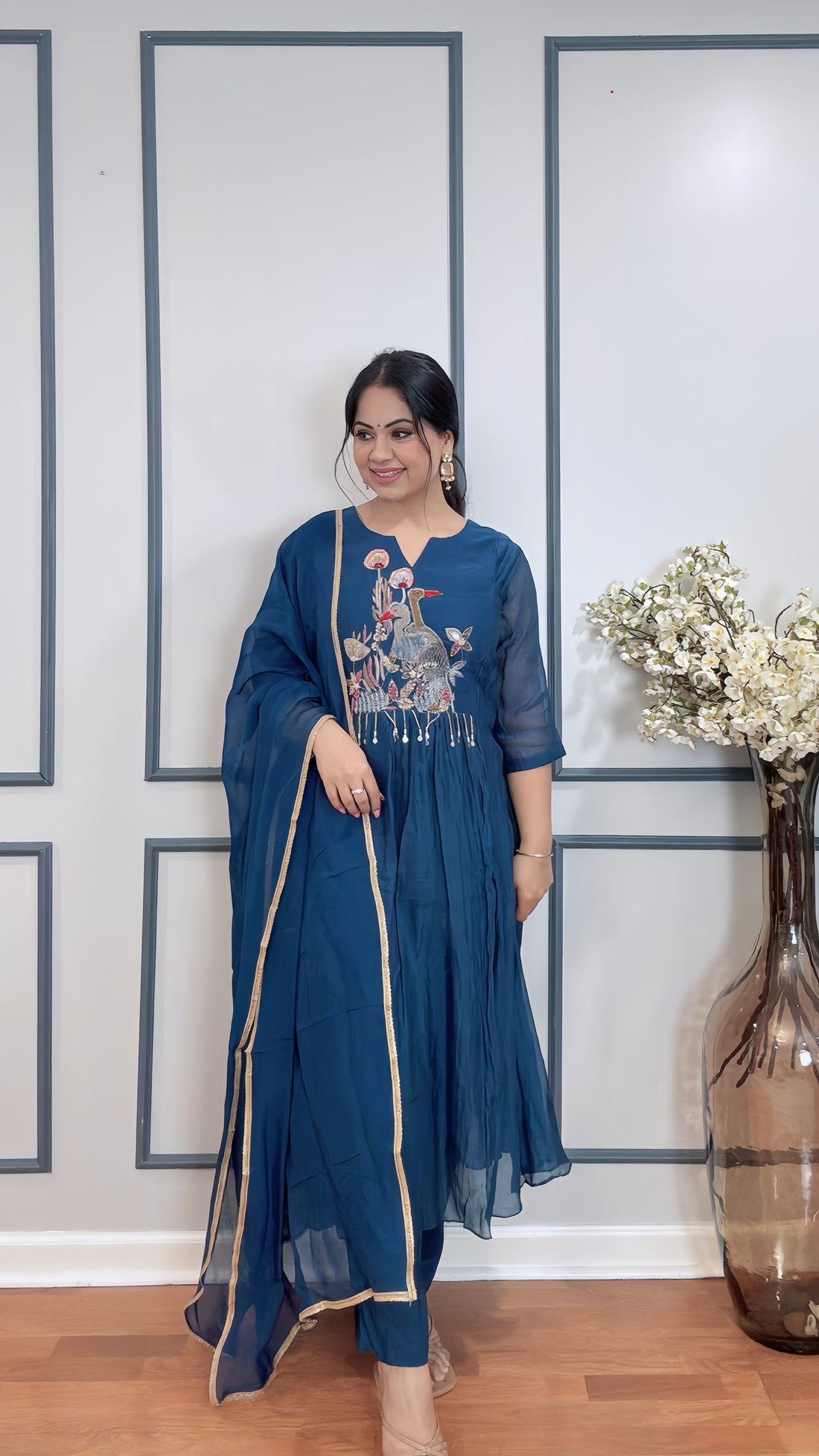 Kiara Mulmul Chanderi suit