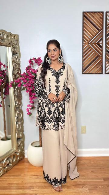 Nivya Embroidered Palazzo Suit