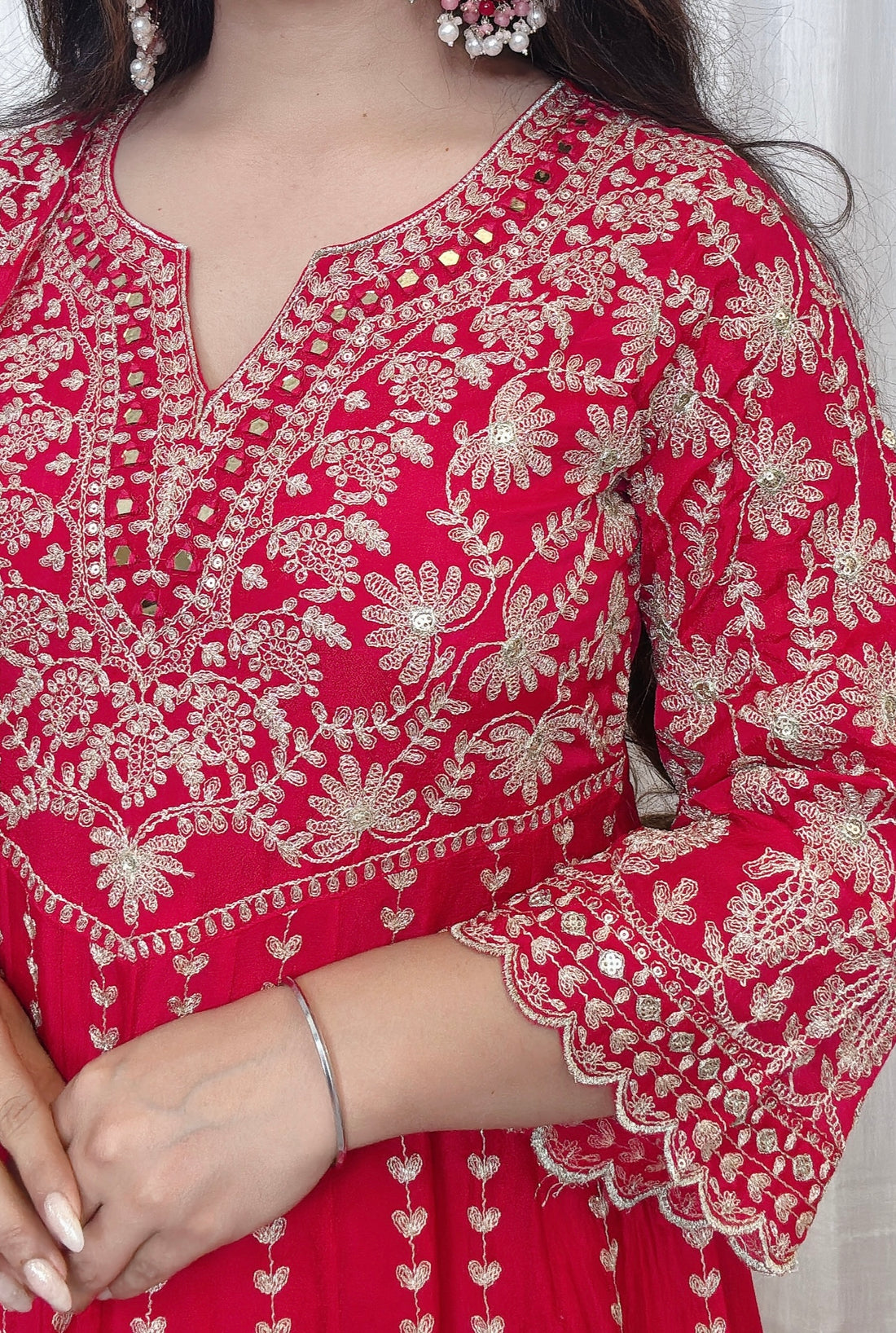 Zari Noor – Chinon Silk Anarkali Set