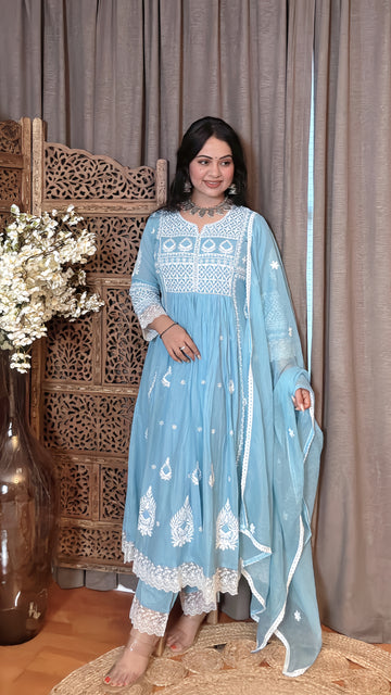 Aafreen Blue Pearl Anarkali