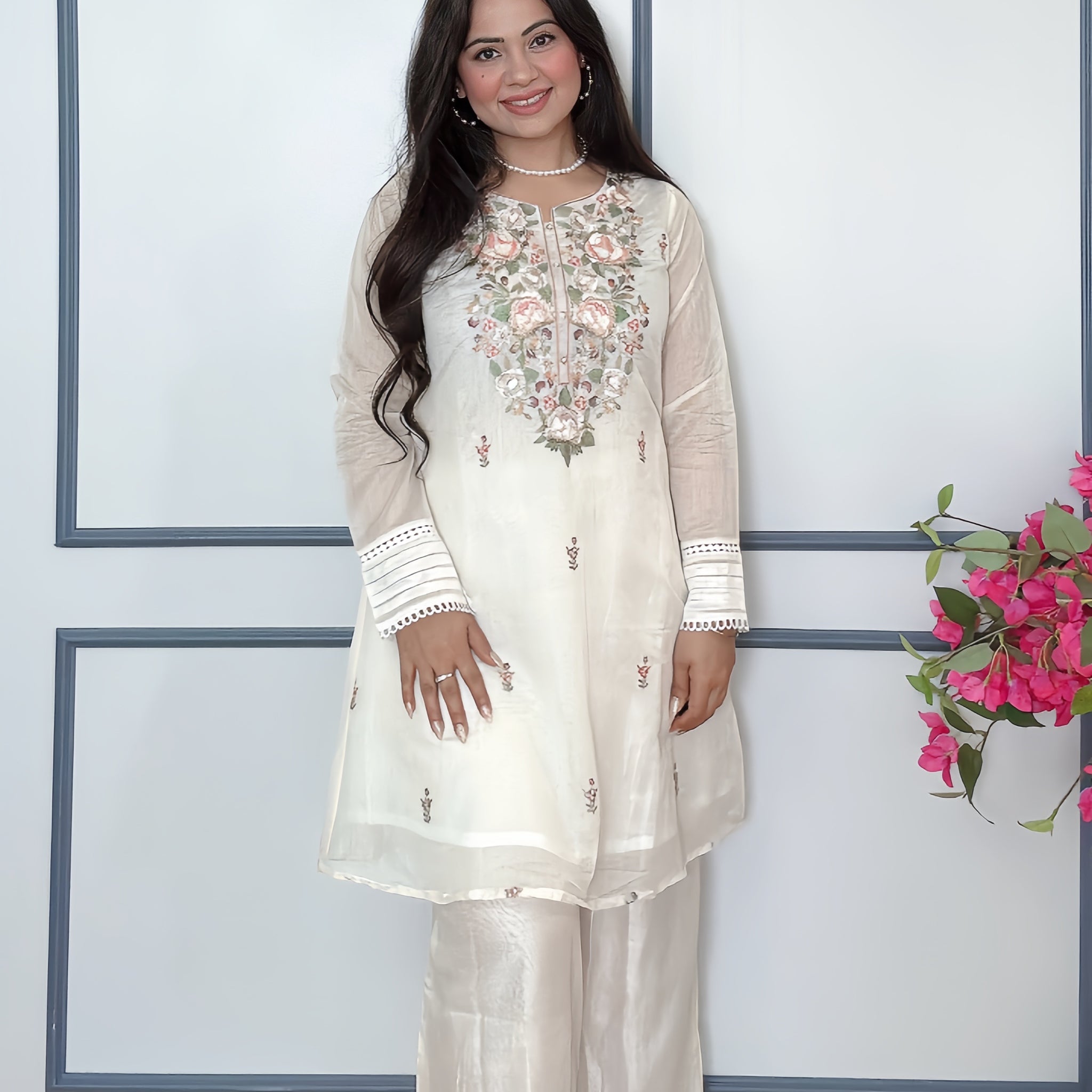 Safed Ruh Chanderi Set