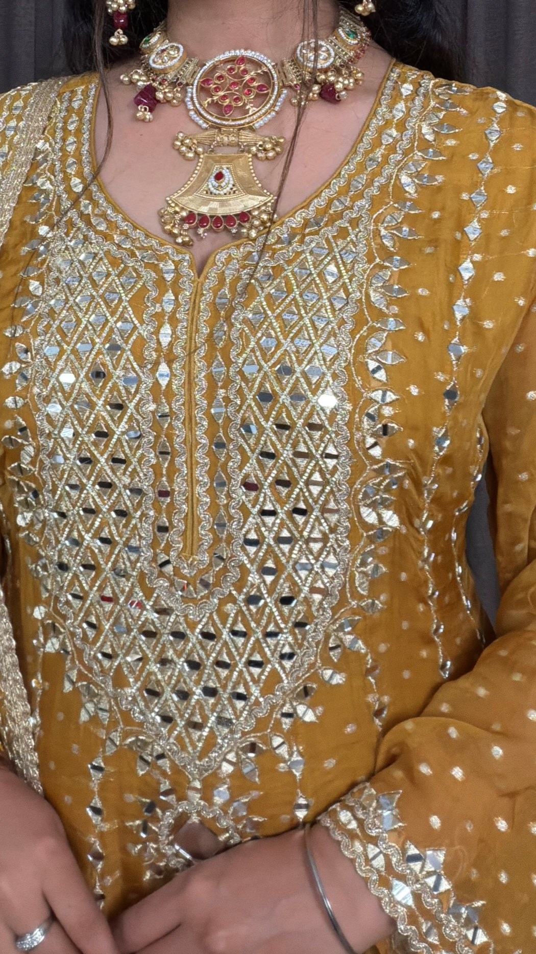 Zarina Gold Anarkali Gown