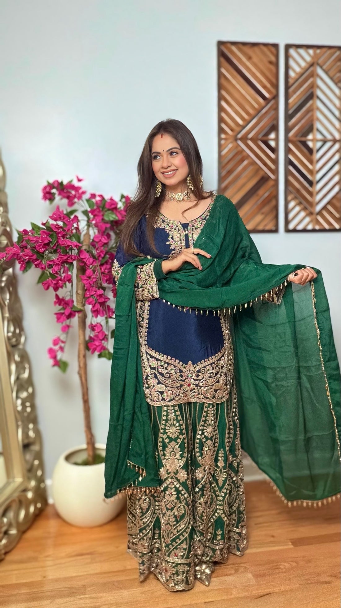 Vedishka Chinon Lux Silk Sharara Suit