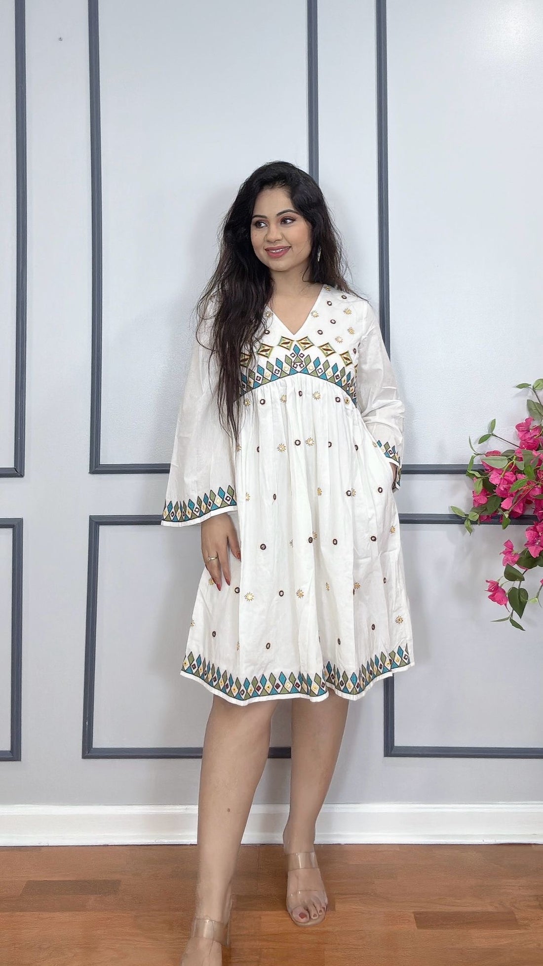 Embroidered cotton Indian dress for women USA
