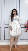 Traditional Indian cotton dress with embroidery
