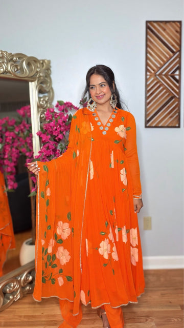 Gulnaar Chiffon Anarkali Set