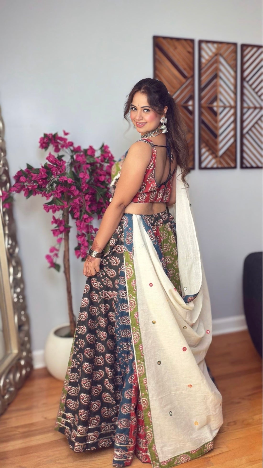 Advika Ajrak Lehenga Set