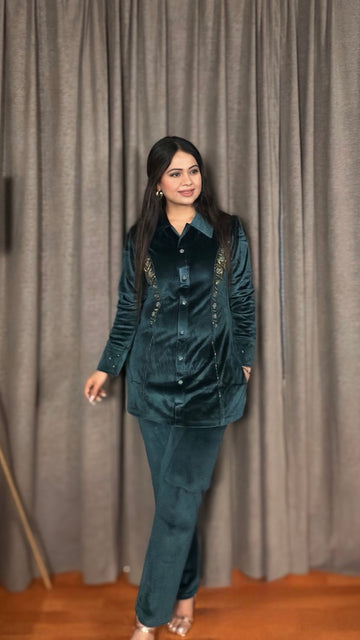 Velveta – Embroidered Velvet Cord Set