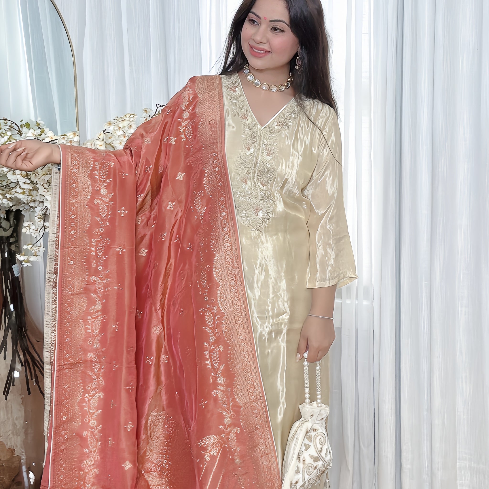 Gulabi Noor Kanchivaram