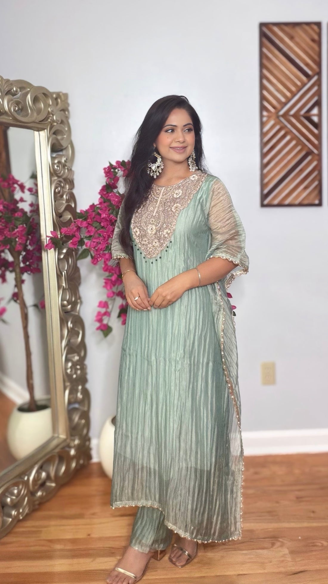 Ziya Salsa Tissue Kaftan Set