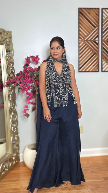 Sophie Chinon silk Indo-Western palazzo set