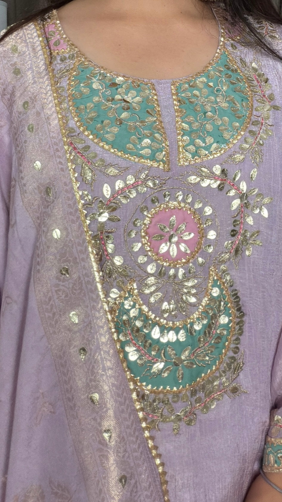 Tara Lilac – Crushed Tissue Palazzo Suit