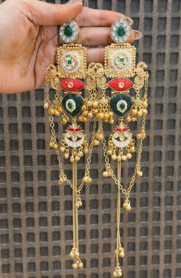 Vaidehi Regal Brass Heritage Earrings