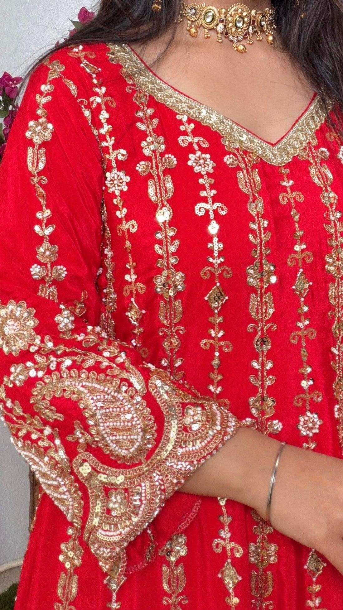 Zevanya Scarlet Anarkali Set