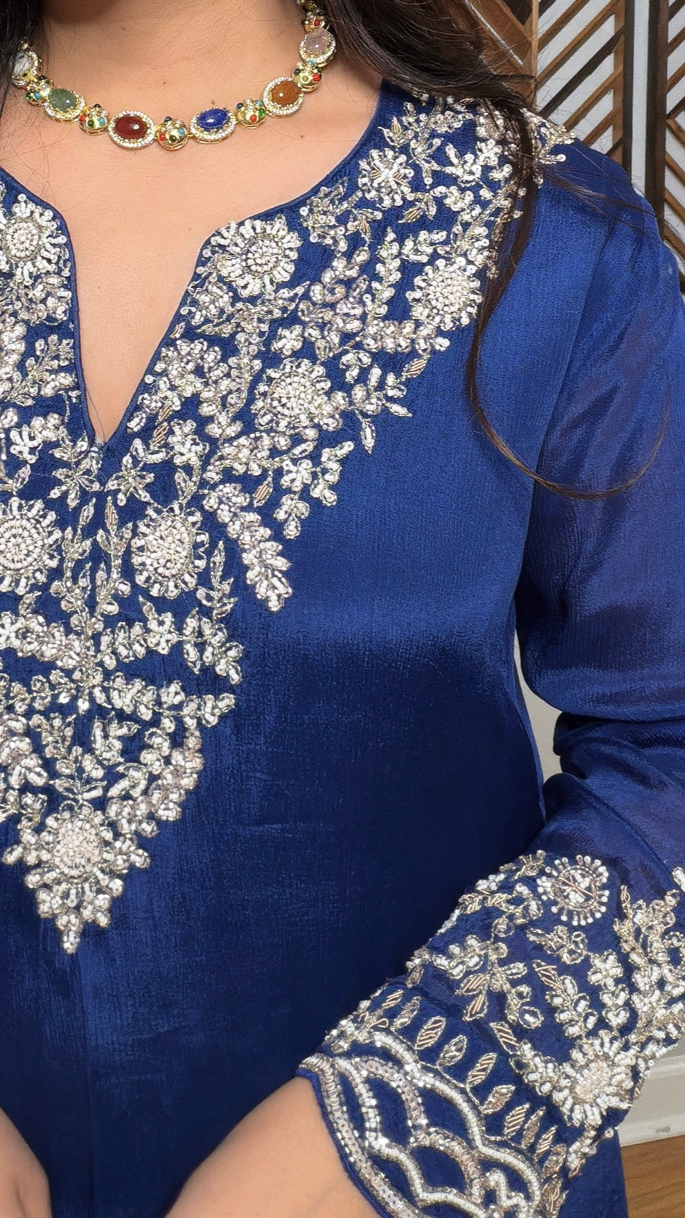 Averiya Chinon Silk Indo-Western Dhoti Skirt Set